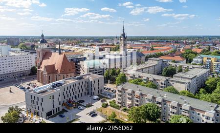 vista della città dessau nella germania orientale Foto Stock