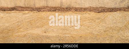 Paesaggio astratto - sfondo di buckskin amato corteccia carta fatta a mano creato in Messico, banner panorama Foto Stock
