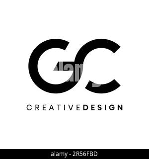 Disegno vettoriale del logo GC con lettere collegate astratte moderne Illustrazione Vettoriale