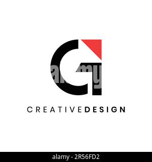 Moderno e sofisticato logo GI con freccia vettoriale Illustrazione Vettoriale