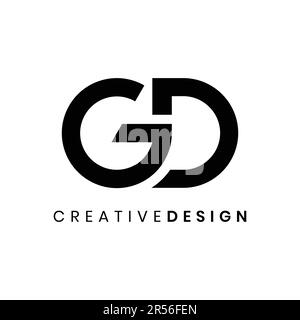 Illustrazione vettoriale semplice e moderna del disegno iniziale del logo GD Illustrazione Vettoriale