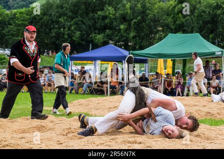 Festival svizzero di wrestling. gudo. cantone ticino. svizzera Foto Stock