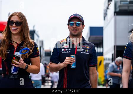 Circuit de Barcelona-Catalunya, Barcellona, SpainMonaco, 1,Giugno.2023: Sergio Perez, durante il Gran Premio di Formula uno di Monaco Foto Stock