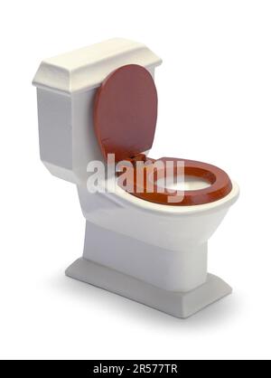 Tazza di gabinetto Toy taglio su bianco. Foto Stock