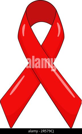 Nastro rosso. Giornata mondiale dell'Aids. Illustrazione vettoriale Illustrazione Vettoriale