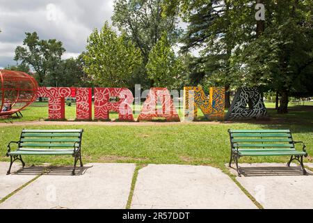 Albania. Penisola balcanica. Tirana. Segnale Foto Stock