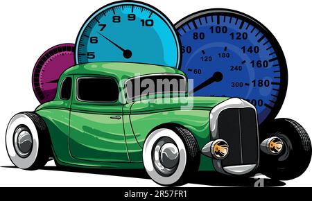 illustrazione di automobile calda americana della verga Illustrazione Vettoriale