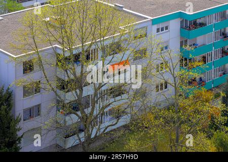 Karlsruhe, Durlach, facciata, tetto piatto, condominio Foto Stock