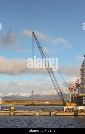 Navi nel porto di Ushuaia, Tierra del Fuego. Argentina Foto Stock