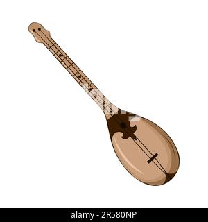 Dombyra kazako tradizionale strumento musiacale popolare. Illustrazione vettoriale Illustrazione Vettoriale
