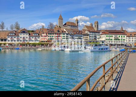 Castello, Lago di Zurigo, Rapperswil, Rapperswil-Jona, St Gallen, Sankt Gallen, Svizzera Foto Stock