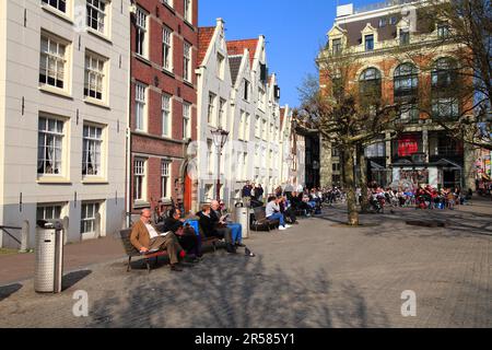 Begijnyard, Spui, Amsterdam, Olanda del Nord, Paesi Bassi, Beguinage Foto Stock