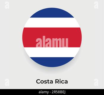 Costa Rica bandiera bolla cerchio forma rotonda icona vettore illustrazione Illustrazione Vettoriale