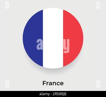Francia bandiera cerchio circolare forma rotonda icona figura vettore Illustrazione Vettoriale