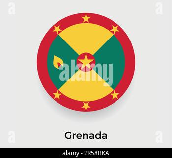 Grenada bandiera bolla cerchio forma rotonda icona vettore illustrazione Illustrazione Vettoriale