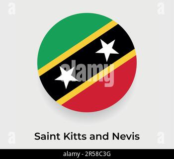 Saint Kitts e Nevis bandiera bolla cerchio forma rotonda icona vettore illustrazione Illustrazione Vettoriale