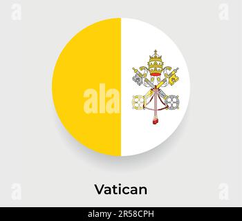 Città del Vaticano simbolo vettoriale icona circolare della bolla della bandiera dello stato Illustrazione Vettoriale