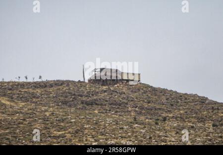 Valle del Giordano, Palestina. 01st giugno, 2023. Una visione dell'avamposto illegale di Koki vicino al khirbet, che è minacciato di demolizione da parte dell'esercito israeliano, nella valle settentrionale del Giordano, nella Cisgiordania occupata settentrionale. Oggi, 1 giugno, il governo israeliano ha consegnato undici ordini di demolire le case per i residenti di questo khirbet, che si trova vicino all'avamposto illegale di Koki. Credit: SOPA Images Limited/Alamy Live News Foto Stock