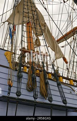 Il Kalmar Nyckel è una replica della nave di Peter Minuit che attraccò in Nuova Svezia (ora Delaware) nel 1638. La nave funge da ambasciatore educativo. Foto Stock