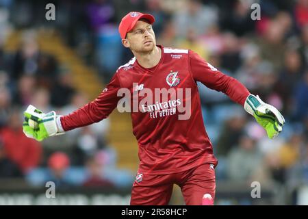 Leeds, Regno Unito. 01st giugno, 2023. Headingley Stadium, Leeds, West Yorkshire, 1st giugno 2023. Jos Buttler of Lancashire Lightning durante la partita Vitality Blast T20 tra Yorkshire Viking e Lancashire Lightning all'Headingley Stadium, Leeds Credit: Touchlinepics/Alamy Live News Foto Stock