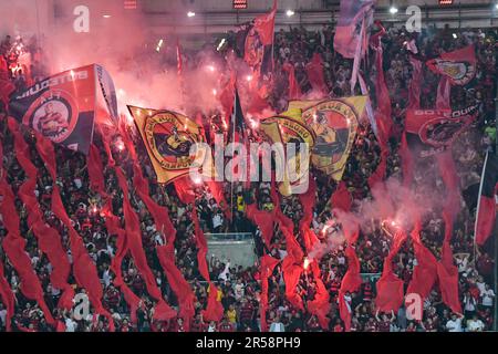 Rio de Janeiro, Brasile. 01st giugno, 2023. Tifosi di Flamengo, durante la partita tra Flamengo e Fluminense, per la Coppa del Brasile 2023, allo Stadio Maracana, a Rio de Janeiro il 01 giugno. Foto: Marcello Dias/DiaEsportivo/Alamy Live News Credit: DiaEsportivo/Alamy Live News Foto Stock