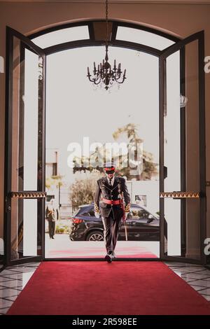 Amman, Giordania. 01st giugno, 2023. Il principe ereditario di Giordania al Hussein bin Abdullah II arriva al Palazzo Zahran ad Amman, in Giordania, il 1st giugno 2023. Foto di Balkis Press/ABACAPRESS.COM Credit: Abaca Press/Alamy Live News Foto Stock