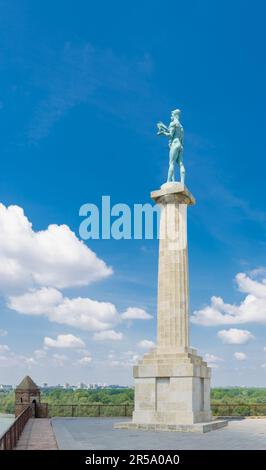 Monumento di Pobednik (1927) nella Città alta della Fortezza di Belgrado Foto Stock