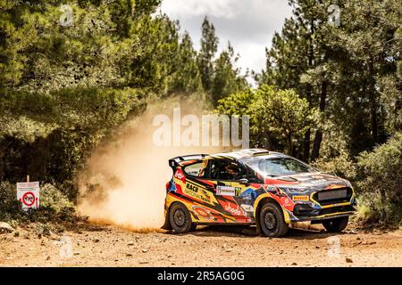 Olbia, Italia. 02nd giugno, 2023. 70 Tom RENSONNET (bel), Loic DUMONT (bel), FORD Fiesta Rally3, RC3, Rally3, Azione durante il Rally Italia Sardegna 2023, 6th° round del WRC World Rally Car Championship 2023, dal 1 al 4 giugno 2023 a Olbia - Foto Nikos Katikis/DPPI Credit: DPPI Media/Alamy Live News Foto Stock