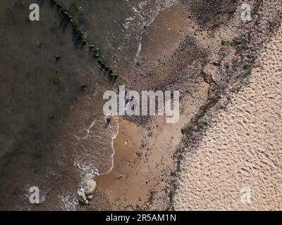 Strand / Ostsee,Rügen,Glowe,Germania / riprese drone Foto Stock