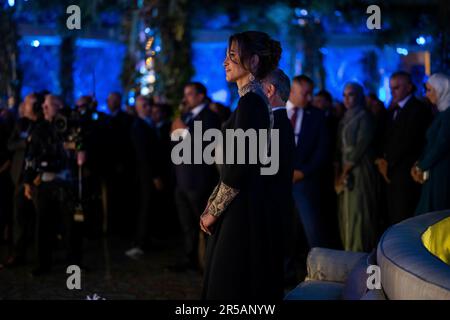 Amman, Jordanien. 01st giugno, 2023. Regina Rania di Giordania ad Amman, il 01 giugno 2023, credito: Royal Hashemite Court/Albert Nieboer/Olanda OUT/Point De Vue OUT/dpa/Alamy Live News Foto Stock