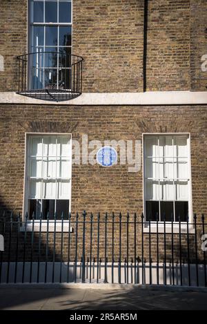 Roger Fry English Heritage Blue Plaque, Conway St, Fitzrovia, Londra, Inghilterra, REGNO UNITO Foto Stock