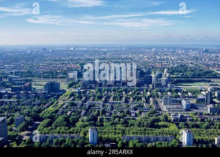 Vista aerea degli uffici e degli appartamenti di Amsterdam zuid e Zuidas Foto Stock