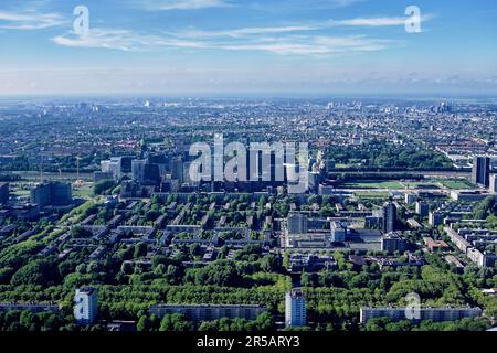 Vista aerea degli uffici e degli appartamenti di Amsterdam zuid e Zuidas Foto Stock