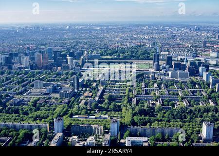 Vista aerea degli edifici degli uffici di Amsterdam zuid e Zuidas Foto Stock