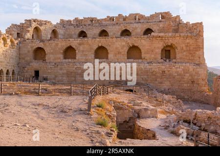 Al Karak o Kerak, Jordan Castello dei Crociati medievali nel centro della città Foto Stock