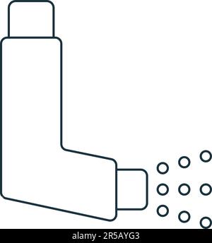 Icona inalatore. Semplice segno monocromatico dalla collezione della farmacia. Icona inalatore per logo, modelli, web design e infografiche. Illustrazione Vettoriale