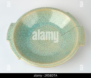 Antico 1920-30s Art Deco Hamelner Topferei Bauhaus stile celadon crackle vaso in ceramica smaltata. d Foto Stock