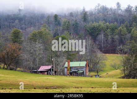 Un paesaggio rurale in Valle Crucis, North Carolina USA Foto Stock