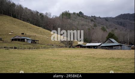 Un paesaggio rurale in Valle Crucis, North Carolina USA Foto Stock