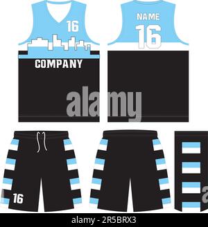 Modello Shorts da basket in uniforme per il Basketball Club Illustrazione Vettoriale