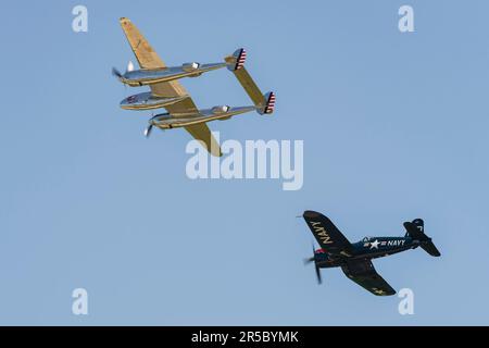 Flying Bulls al Pardubice Air Show 2023 a Pardubice, Repubblica Ceca Foto Stock