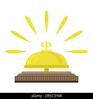 Icona Campana servizio vettore su sfondo bianco. Logo di Receccion Bell. Illustrazione Vettoriale