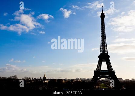 Il posto migliore a Parigi per avere una splendida vista sulla Torre Eiffel Trocadero Terrazza Foto Stock