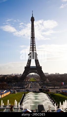 Il posto migliore a Parigi per avere una splendida vista sulla Torre Eiffel Trocadero Terrazza Foto Stock