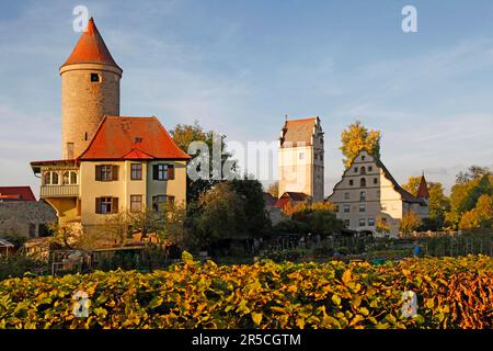 Salwartenturm, Noerdlinger Tor, Museo delle dimensioni del 3rd, Dinkelsbuehl, Franconia media, Baviera, Germania Foto Stock