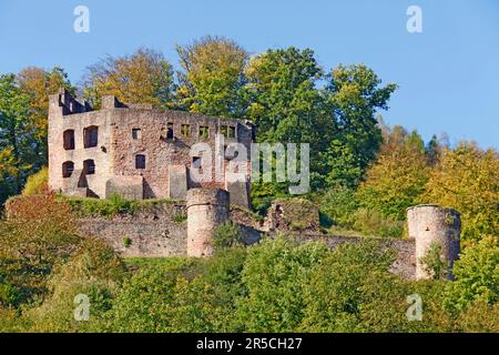 Castello di Freienstein, Beerfelden, distretto di Gammelsbach, Odenwald, Assia, Germania Foto Stock