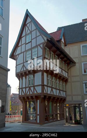 Casa a graticcio, pane di zucchero girato all'interno, Hildesheim, bassa Sassonia, Germania Foto Stock