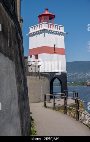 Faro di Brockton Point a Stanley Park, Vancouver, Canada Foto Stock