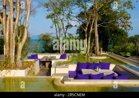 Hotel di lusso Evason Six Senes Hideaway sull'isola di Yao noi vicino all'isola di Phuket, Resort, Thailandia Foto Stock