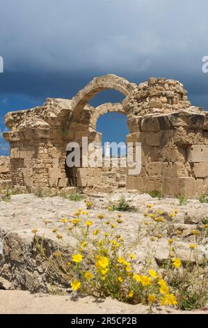 Saranda Kolones nella zona di scavo a Pafos, Paphos, Cipro del Sud Foto Stock